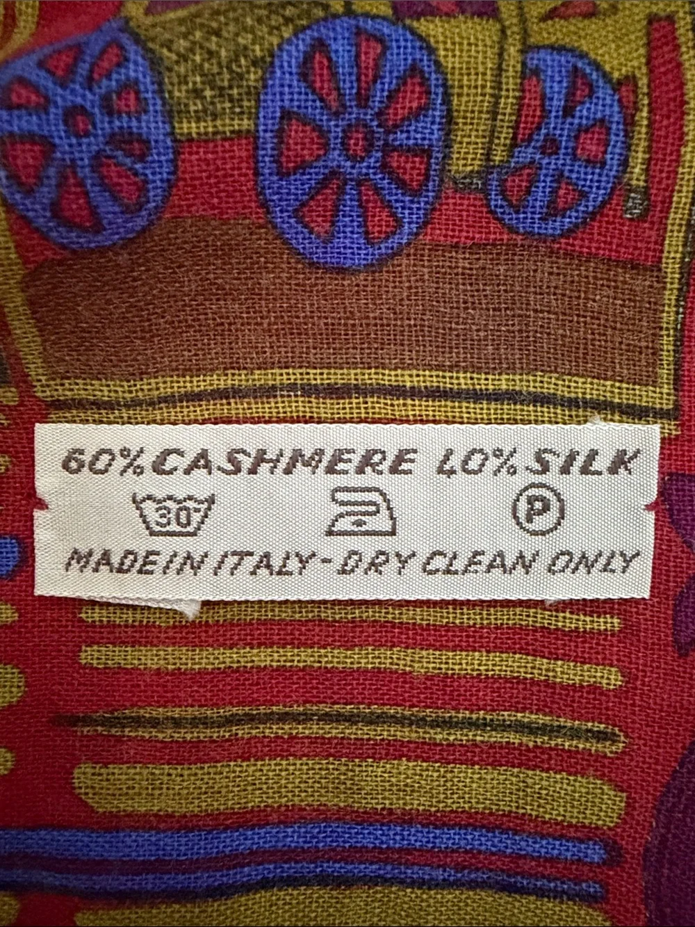 VTG  Lanvin Paris Authentic Cashmere Silk Tapestry Storyboard Scarf. Rare find